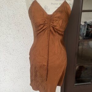 Mable brown mini dress in silk